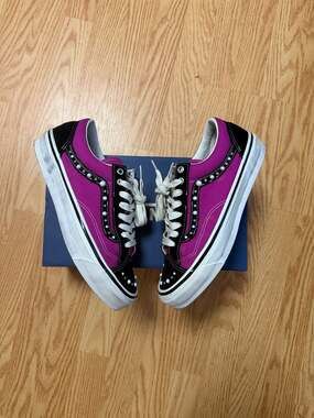 Vans OTW Old Skool 36 Pearlized Pack Fuchsia Red Studded Sneakers